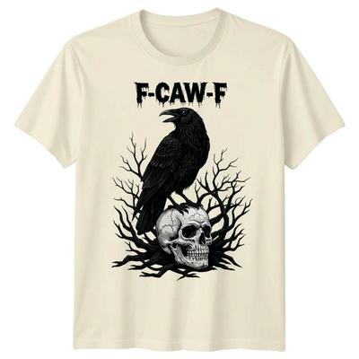 F-CAW-F Смешная футболка с мемом про ворону, саркастическая, готическая, на Хэллоуин, для взрослых #15