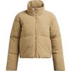 Coldgear Limitless Stand Collar Warm Solid Color Casual Long Sleeve Down Jacket Women Outerwear Camel-Brown 1384652-263
