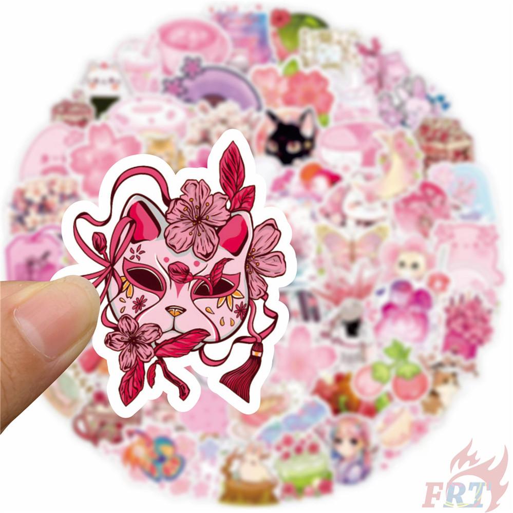 100 шт./набор Романтическая Сакура и Q Питомцы . Розовые исцеляющие художественные наклейки Сделай сам Скрапбуки Альбом Декор Наклейки