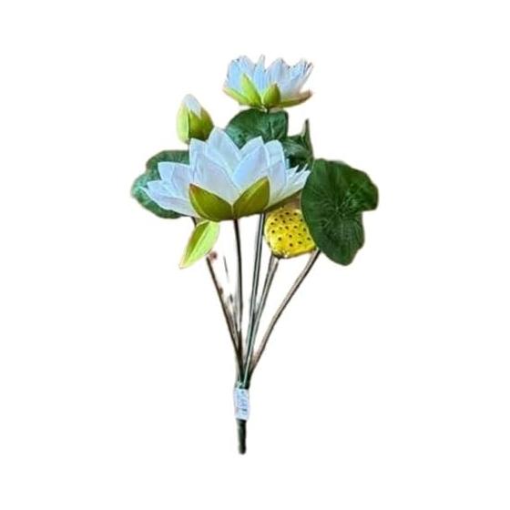 Q-FLA Artificial Flower Water Lily Bush WH White Arrangement Material FJA-20