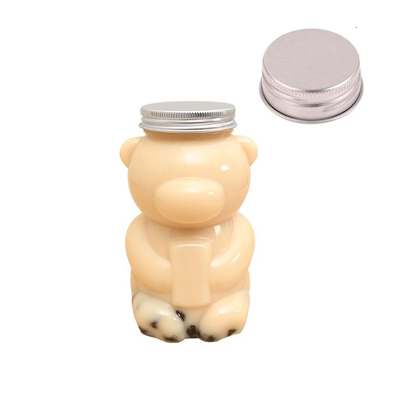 Бутылка для воды Kawaii Bear объемом 500 мл для молока, чая, кофе, сока, портативная прозрачная бутылка для напитков с крышкой