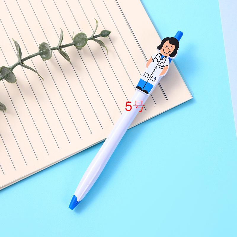 Doctor Nurse Pen Creative Press Ballpoint Pen Cartoon Character Pen Convenient For Teachers Nurses Students