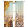 Вид на Эйфелеву башню на закате Париж Франция Прозрачные шторы для гостиной Тюлевая занавеска на окно Спальня Кухня Вуаль Драпировки