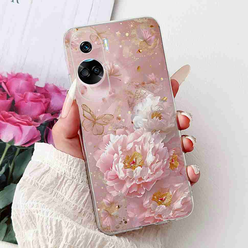 For Huawei Honor 90 Lite Case New Painted Flowers Soft Silicone TPU Cover For Honor 90 Lite CRT-NX1 6.7" Shockproof Phone Cases