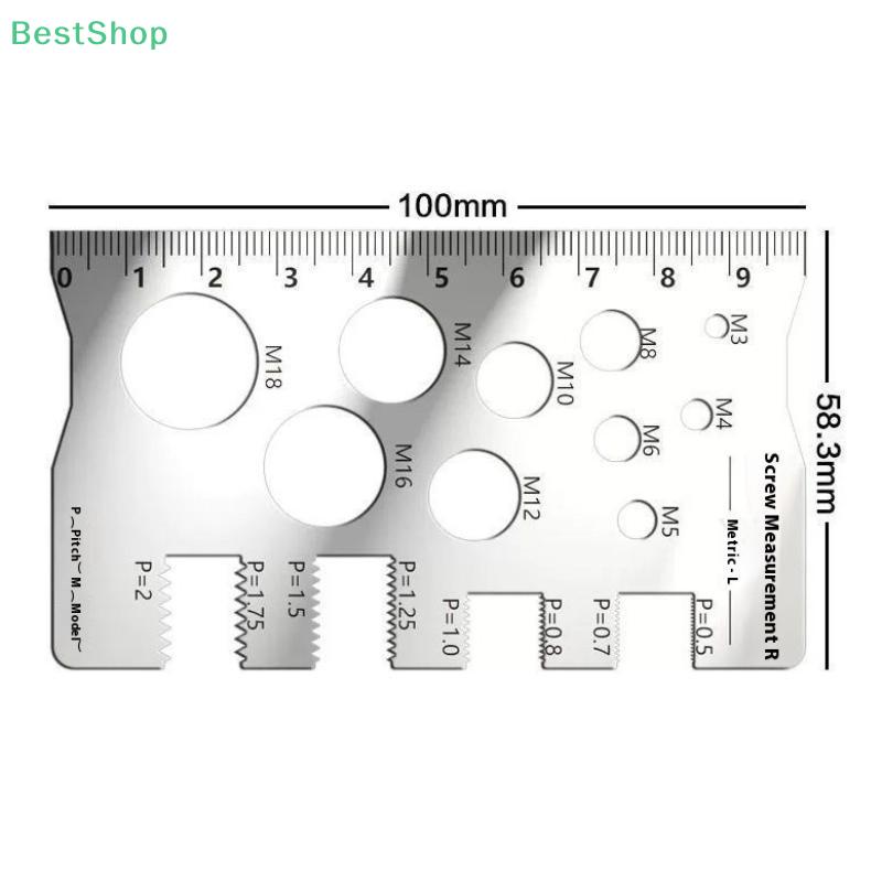 Stainless Steel Screw Thread Pitch Gauge Ruler Measuring Tool,Bolt Nut Screw Cutting Gauge Angle Model Measuring Pitch Caliper