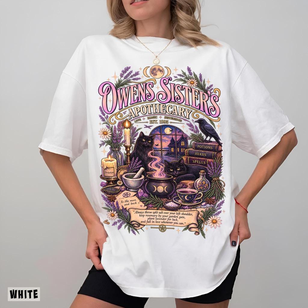 Practical Magic Shirt Owens Sisters Apothecary Tee Witch Halloween Spooky Season Tshirt Short Sleeve Womens Tshirts for Unisex