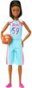Brunette Basketball Player Made To Move Barbie Doll Accessories Include 22 Bendable Joints In a Removable Uniform with & Ball.