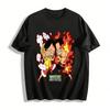 One Piece Луффи Эйс Совместный Мультяшный Принт Повседневная Футболка с Коротким Рукавом Хлопковая Футболка