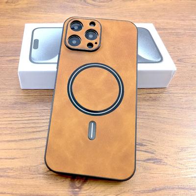 Винтажный чехол из искусственной кожи для беспроводной зарядки Magsafe для iPhone 16 15 14 13 12 11 Pro Max Plus с полной защитой и магнитными чехлами