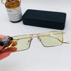 Солнцезащитные очки Mo Wei Metal Square Small Frame женские, светло-зеленые, те же