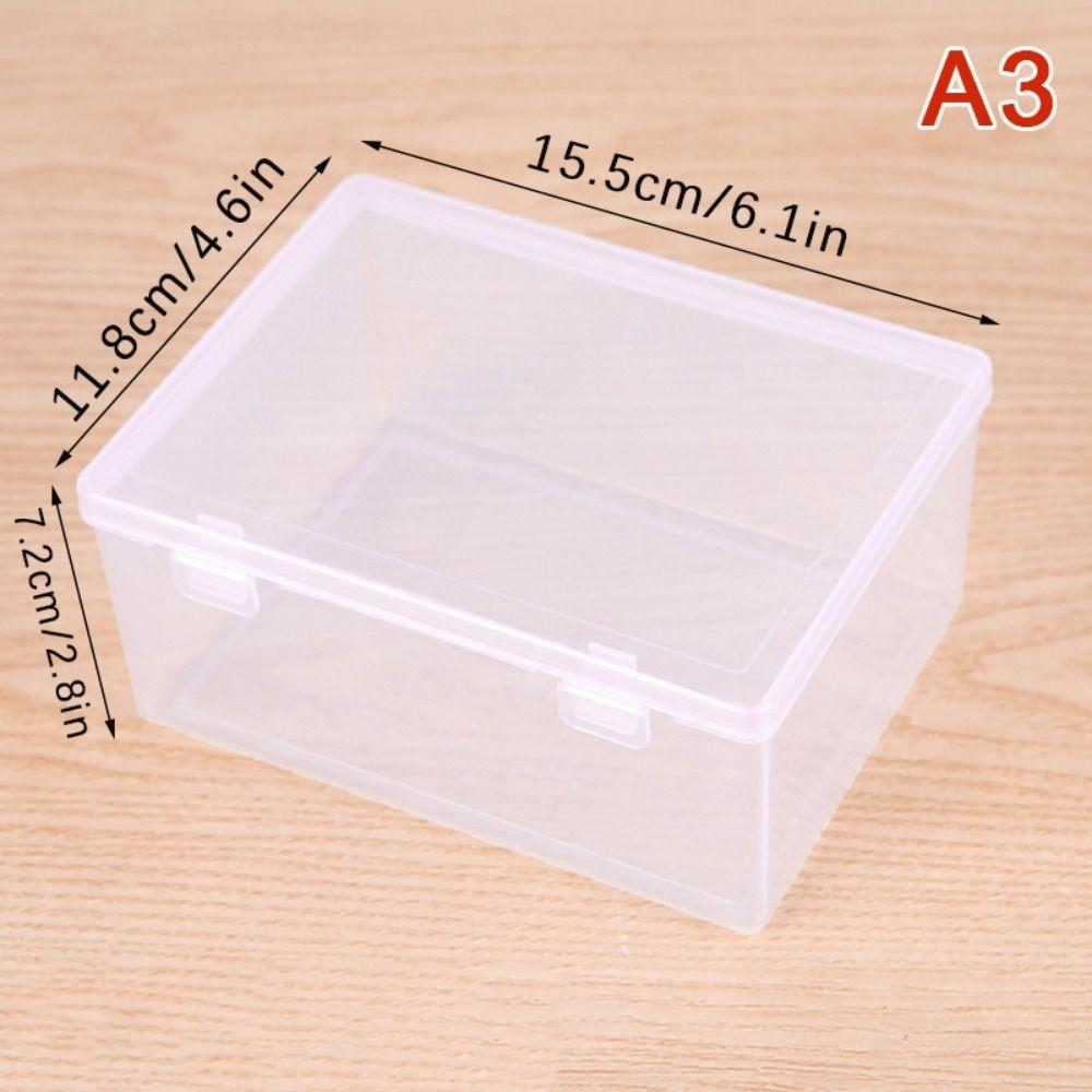 1Pcs Thickened Storage Box Transparent Plastic Case Flip Box  for Pill Jewelery Earrings Cosmetics