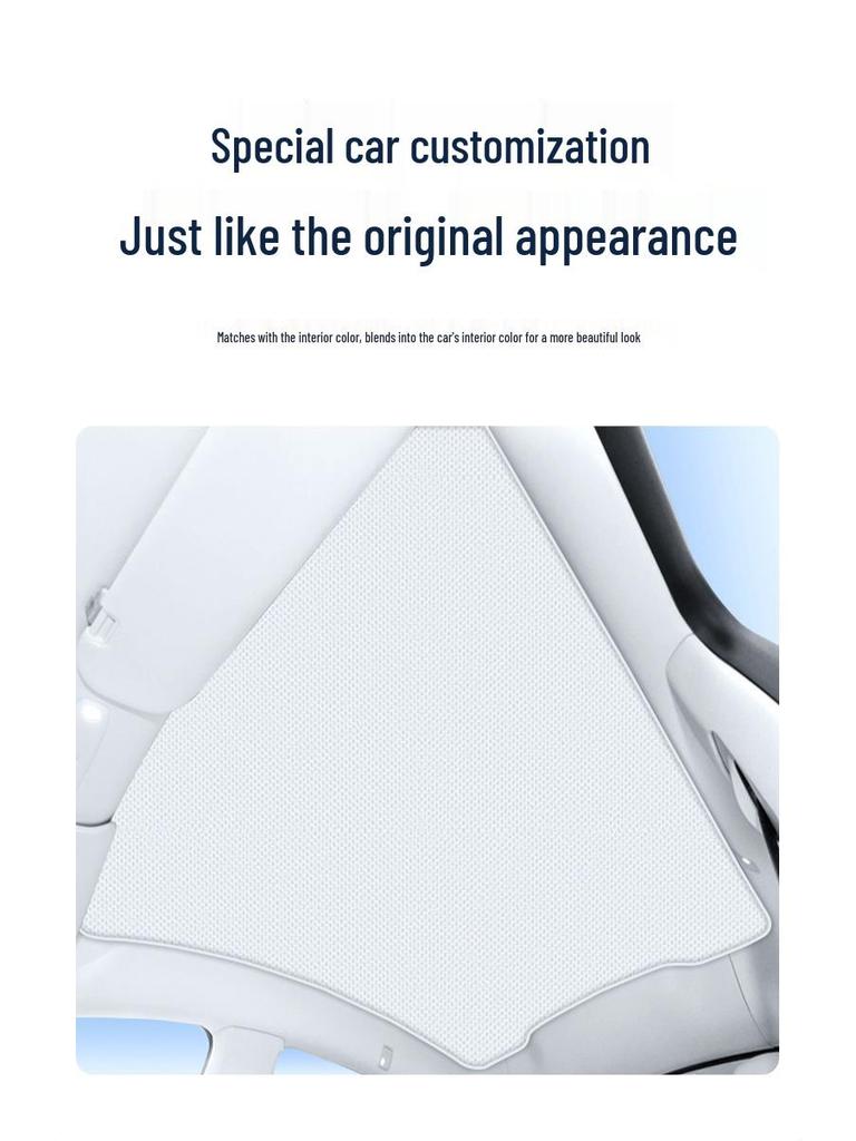 Tesla Model Y/3 Silicone Suede Sunroof Shade – Heat-Insulating Sun Visor