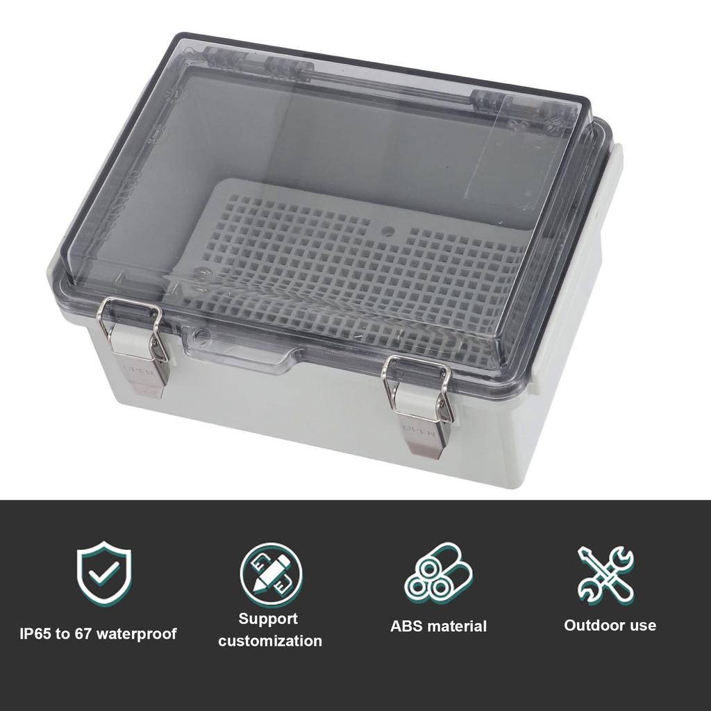 Electrical Junction Box Transparent Cover IP67 ABS Plastic Electrical Connection Box for Power Suppl