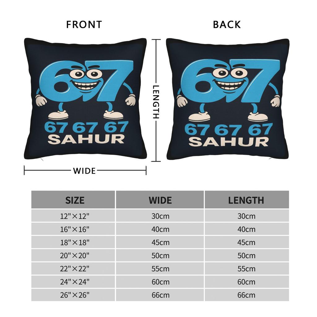 67 Six Seven Meme Pillow Cover Brainrot Design Cushion Cover Novelty Pillow Case For Office Car Home Decor