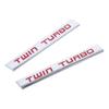 2pcs 5.83*0.79inch 3D Twin Turbo Emblem Metal Car Badge Stickers Replacement  for Cars, Trucks, SUVs