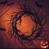 Artificial Twisted Twigs Halloween Black Branch Garland Wall-Mounted Halloween Spooky Wreath  Bar