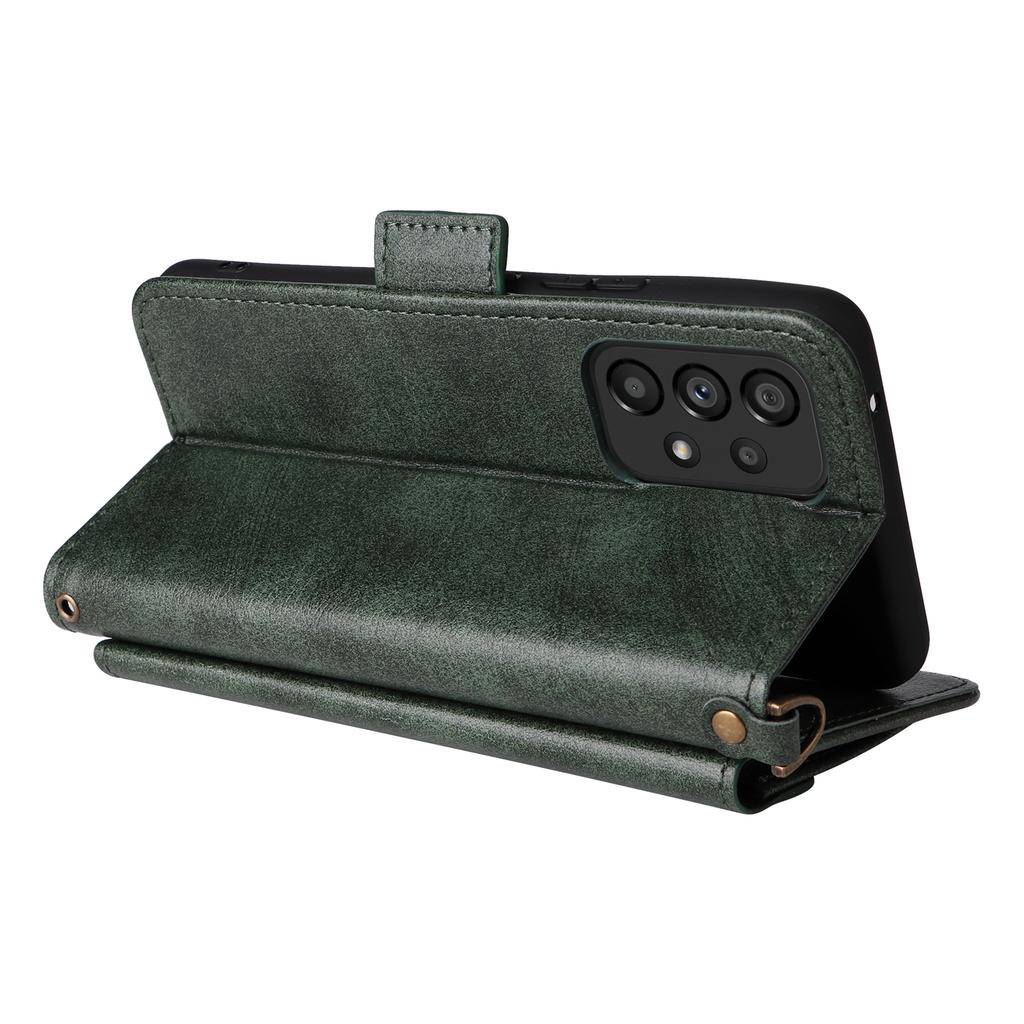 Кожаный чехол для Samsung Galaxy A53 5G с магнитной застежкой, кошельком-подставкой и ремешком через плечо