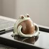 Статуэтка лягушки Керамическая чайная фигурка Микро-ландшафтная композиция Миниатюрная скульптура для