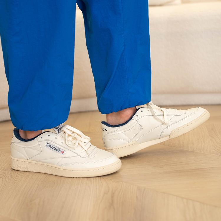 Reebok Club C 85 Vintage Chalk Vector Темно-синие кроссовки унисекс Белый алебастр GX3683