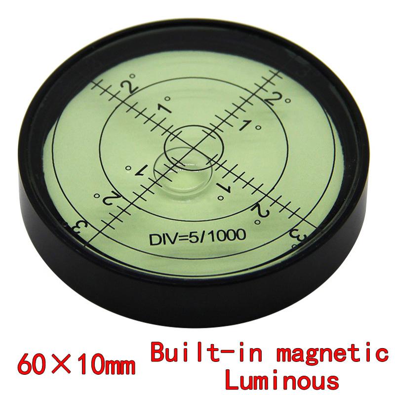 Magnetic Level Meter Mini Metal Level Bead High Precision Horizontal Bubble Round Small Household Level Bubble 60*10mm