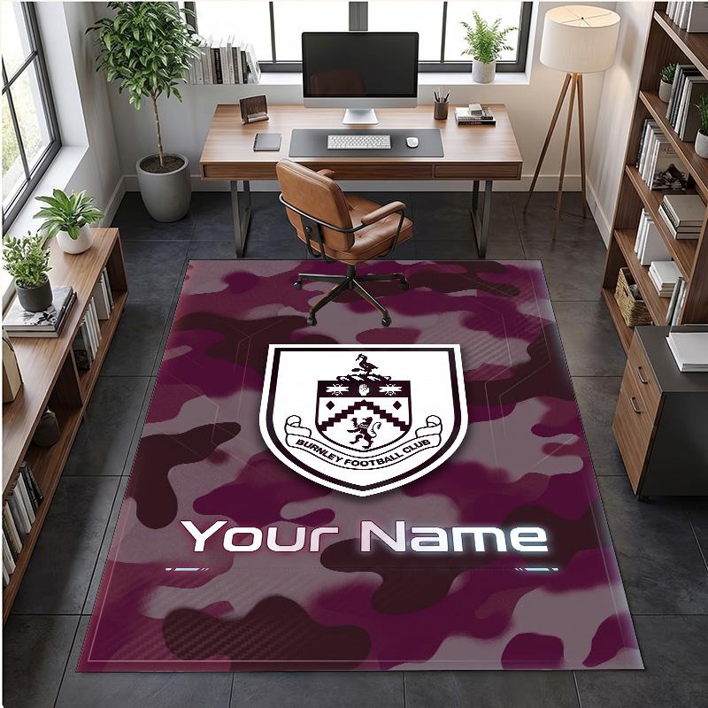 Crystal Velvet Rug Burnley Football Print Custom Name Text Floor Mat Home Decor