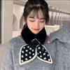 "High Quality" Warm Wool Cross Fashion Wool Stitching Scarf Joker Female Imitation Rex Rabbit Plush Scarf