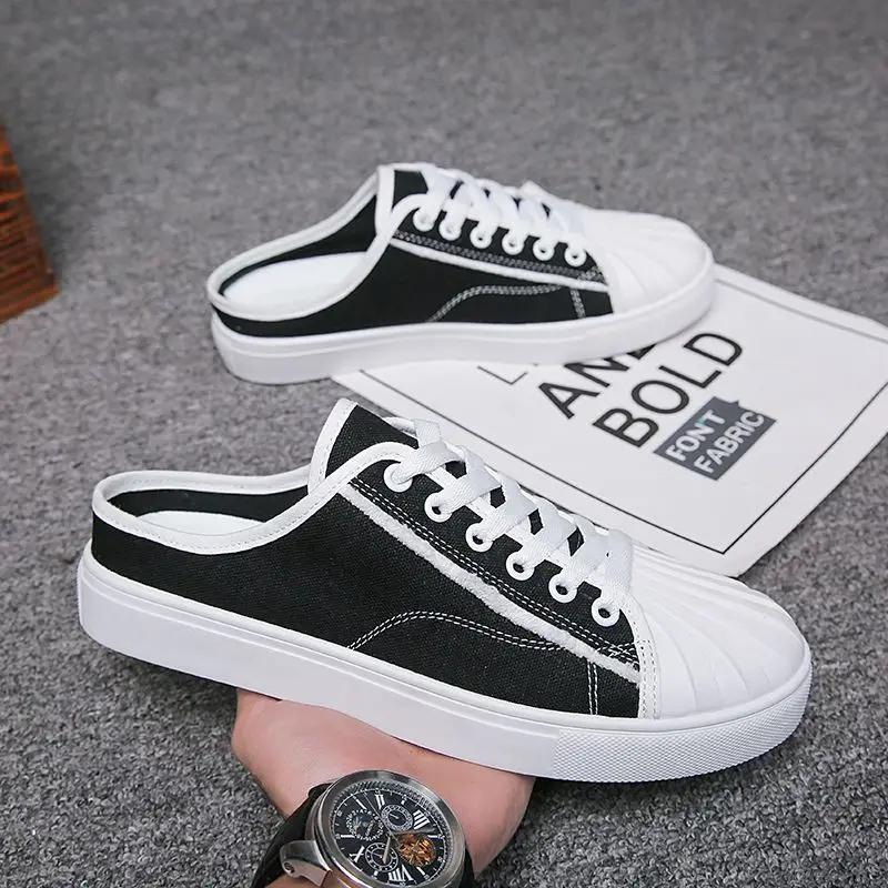 Мужские тапочки на плоской подошве, полуслайды, нескользящие мюли, мужская обувь, низкая цена, Y2k, элегантная, дешевая обувь, ликвидация, повседневная, Eva, оригинал