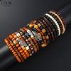 20pcs Vintage Bohemian Wooden Beaded Bracelets For Women Men Butterfly Cross Beads Fashionable Stacking Bracelet Gift