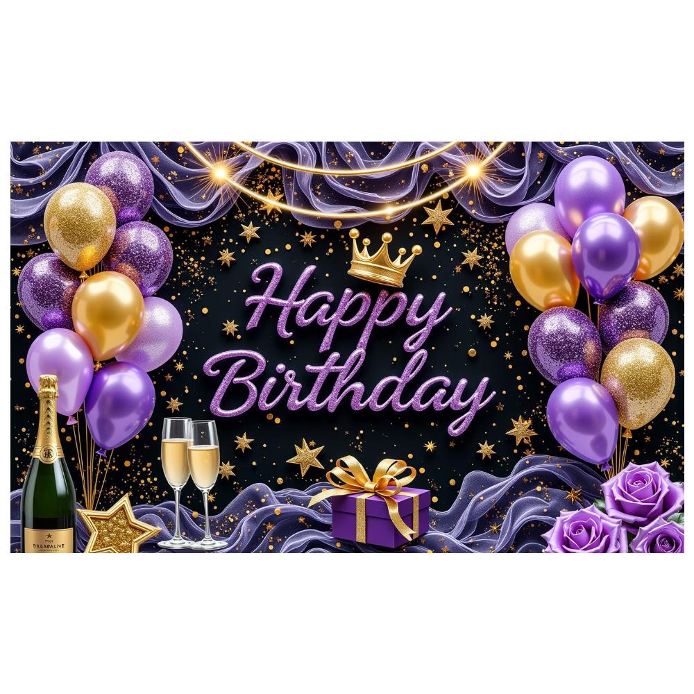 Декоративный Креативный Многоразовый Баннер С Днем Рождения Роскошный Баннер С Днем Рождения Юбилейный Баннер для Украшения Вечеринки Подарочное Украшение