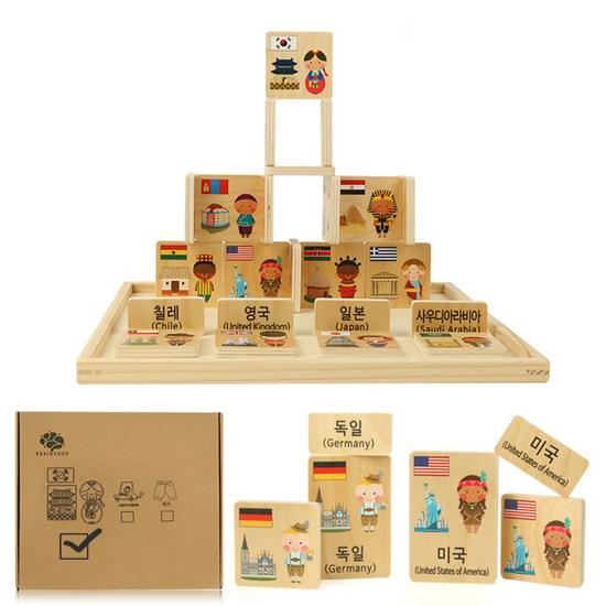 Brain Forest World Culture Play Korean Block Self-made Domino 96p, Popular Korean Game