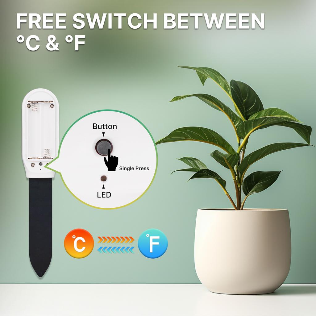 Tuya Smart Garden Soil Moisture Meter Датчик температуры и влажности Гигрометр для горшечных растений Монитор Инструмент для проверки влажности растений