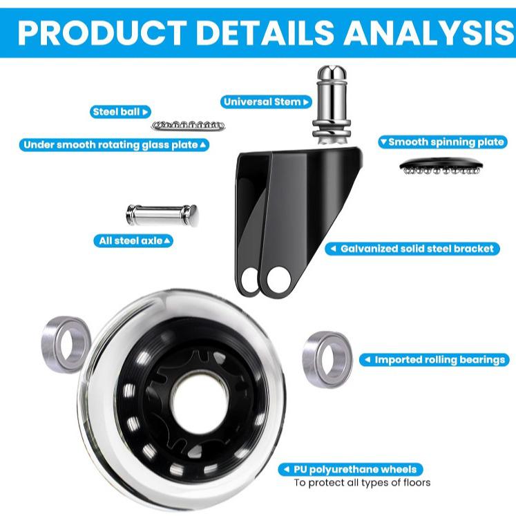 Прозрачные колесики для офисного кресла