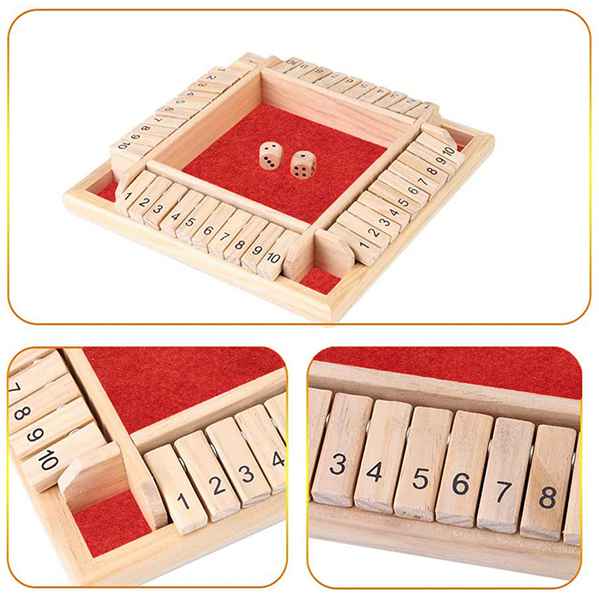 Practical Product Dice Game Four-sided Flop Game Digital Board Game Party Play Props Wooden Flop Toy