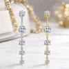 Long Dangled Zircon Belly Button Ring Pink Body Jewelry Sexy Stainless Steel Navel Piercing  Gift