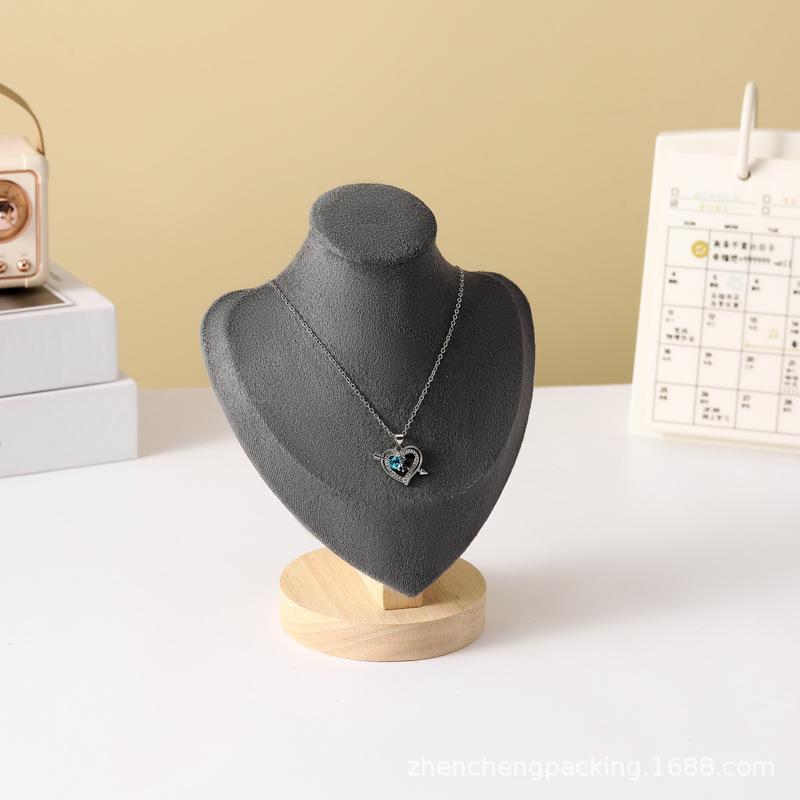 Подставка-манекен для портрета из массива дерева, стойка для демонстрации кулонов на шею, кулон, манекен для шеи, ювелирные изделия