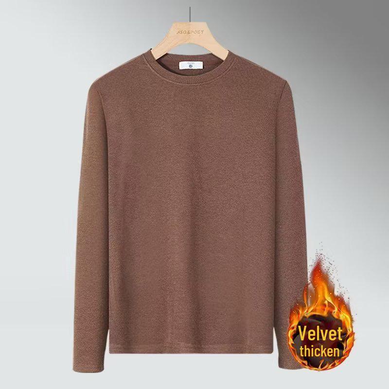 Men's Solid Color German Velvet Thermal Turtleneck Long Sleeve Shirt