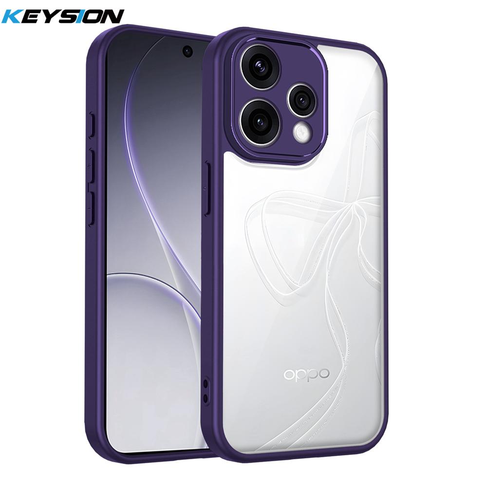 KEYSION Прозрачный чехол для телефона для OPPO Reno15 Pro Max 5G Мягкий силикон+ПК Прозрачная противоударная задняя крышка для телефона для OPPO Reno15 F 5G