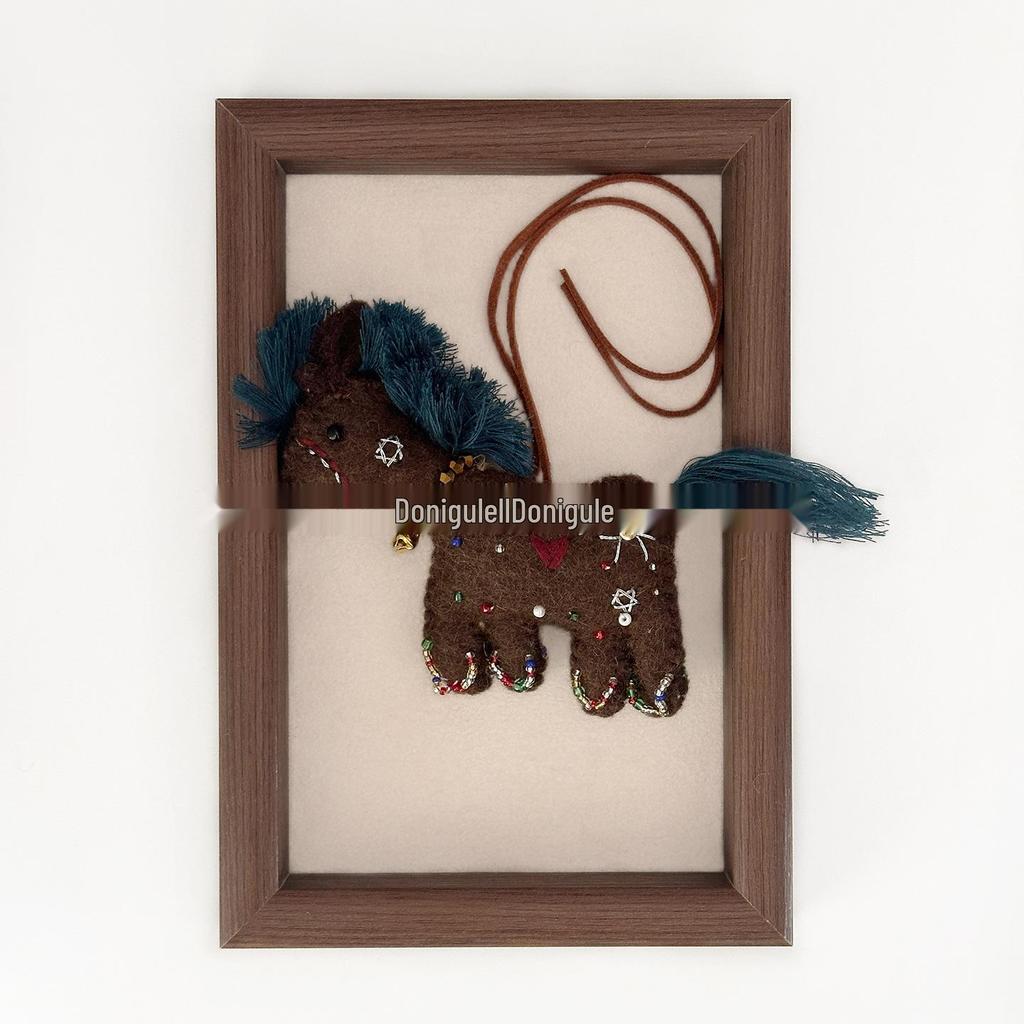 Непал Ручная работа Шерстяной войлок Пони Кисточка Сумка Брелок-брелок Украшение