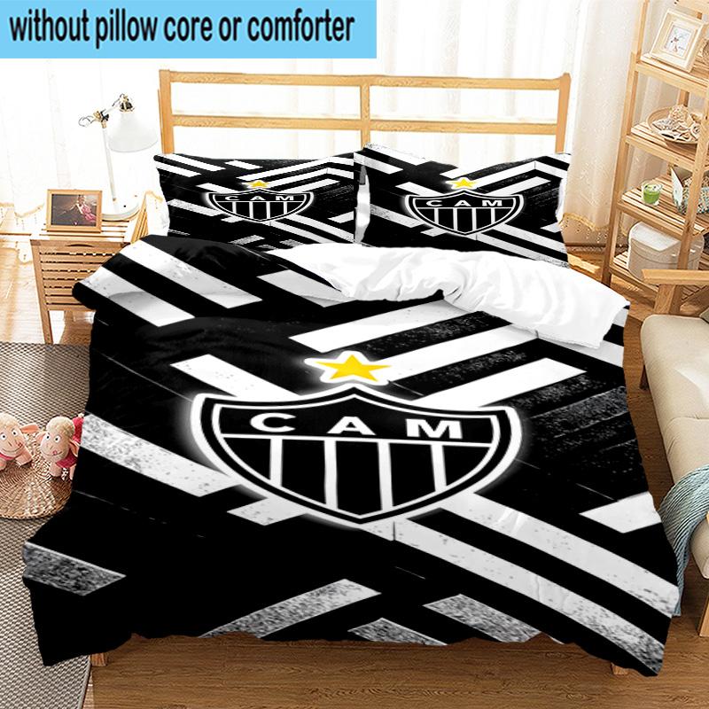 3pcs Clube Atlético Mineiro With Shield Bedding Set Duvet Cover Closure Includes 1 Duvet Cover & 2 Pillowcases Bedding Sets Home Decor Gifts