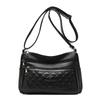Embroidered Diamond Grid PU Single Shoulder Crossbody Women's Bag