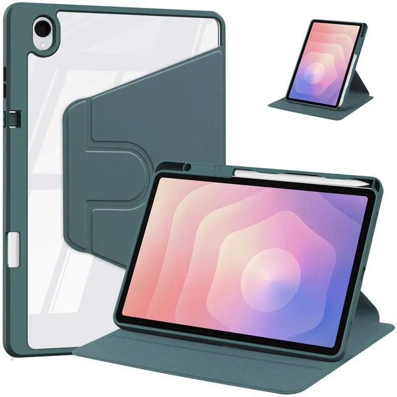 For Samsung Galaxy Tab S11 5G 11inch Case SM-X730 Acrylic 360°Rotating Stand Tablet Funda For Tab S11 SM-X736 11"Shell