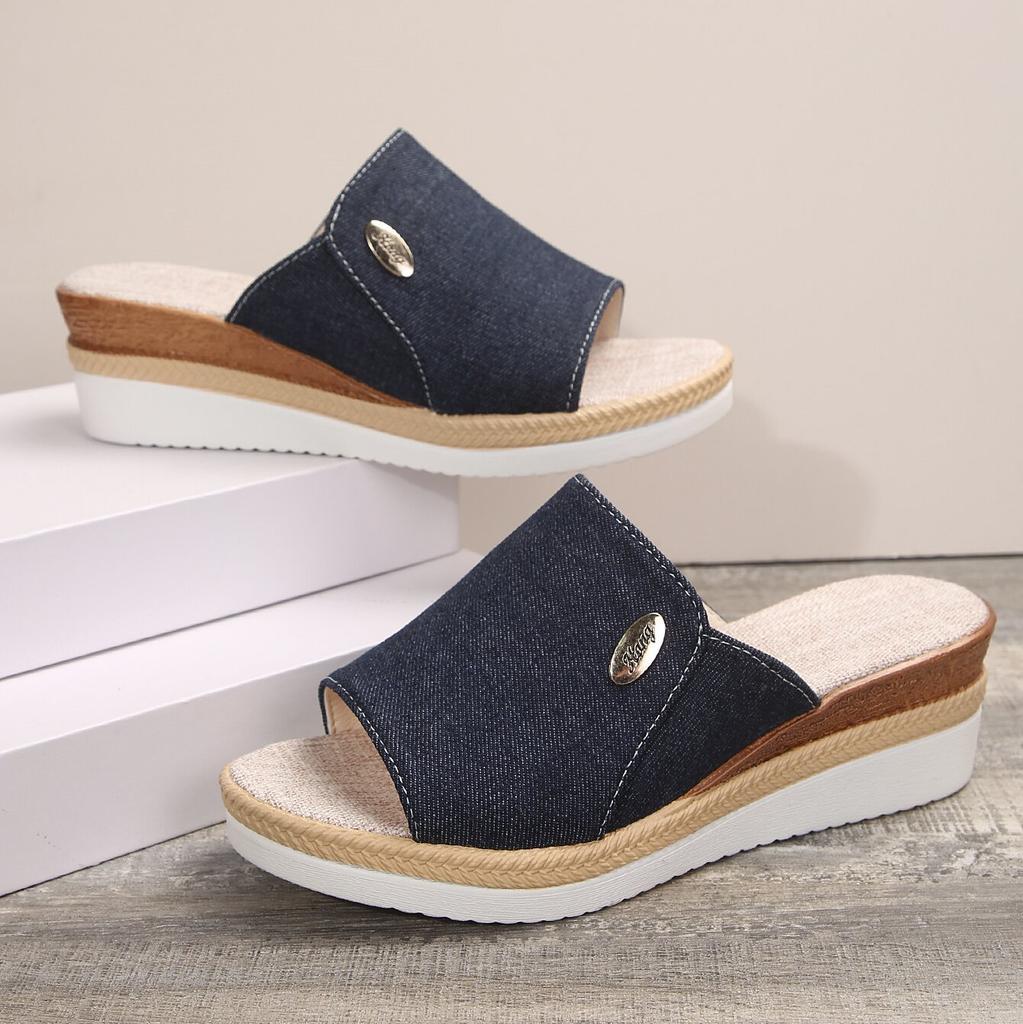 Women's High Heels Slippers Summer Beach Platform Large Size Wedge Sandals Female Outdoor Ladies Slides Sandalias Mujer