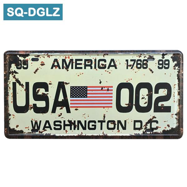 [SQ-DGLZ] Новая мода автомобильный номерной знак магазин бар украшения стены жестяная вывеска винтажная металлическая вывеска домашний декор живопись таблички плакат