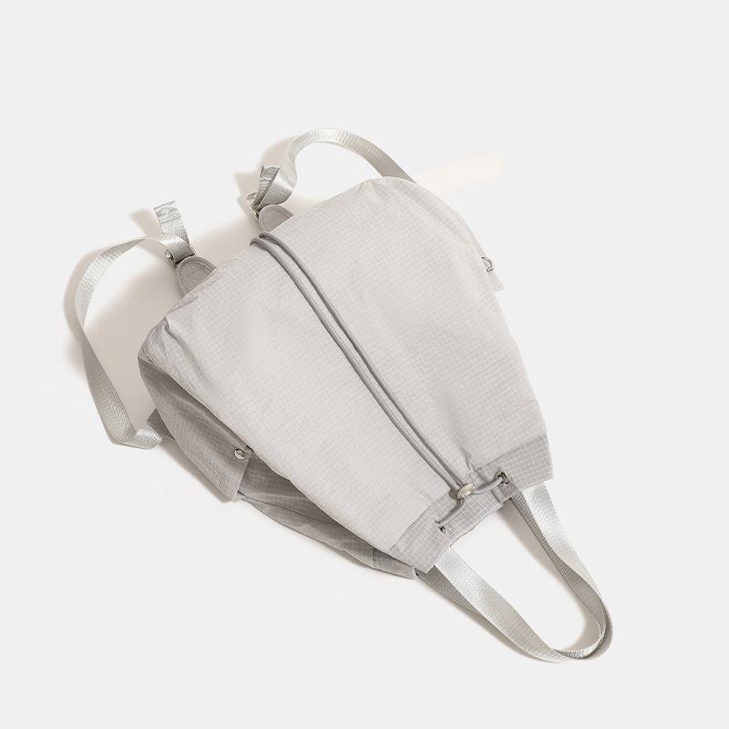 Simple, lightweight, casual nylon drawstring bucket bag, large-capacity backpack, women's commuter shoulder and crossbody bag