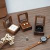 Wooden Earring Display Box Window Open Ring Display Box Jewelry Storage Box Wedding Propose