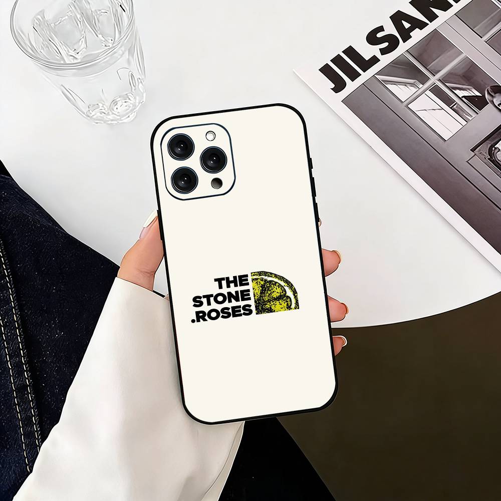 The S-Stone R-Roses Band   Phone Case For iPhone 17,16,15,14,13,12,11 Plus,Pro Max,XS,Soft Silicone Black Cover