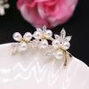 Pearl Flower Brooch Stylish Zircon Pearl Leaf Corsage Flower Chest Decoration Graduation Ceremony Entrance Ceremony Wedding Recital Interview Party