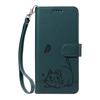 Leather Wallet Flip Case For OPPO Reno 15 Pro Max mini 15F 14 14F 13 13F 12 12F 11 11F 10 Cat and Butterfly Embossed,Wrist Strap