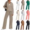 Женская мода однотонная толстовка с длинным рукавом и капюшоном, топ и брюки, повседневный комплект из двух предметов для отдыха