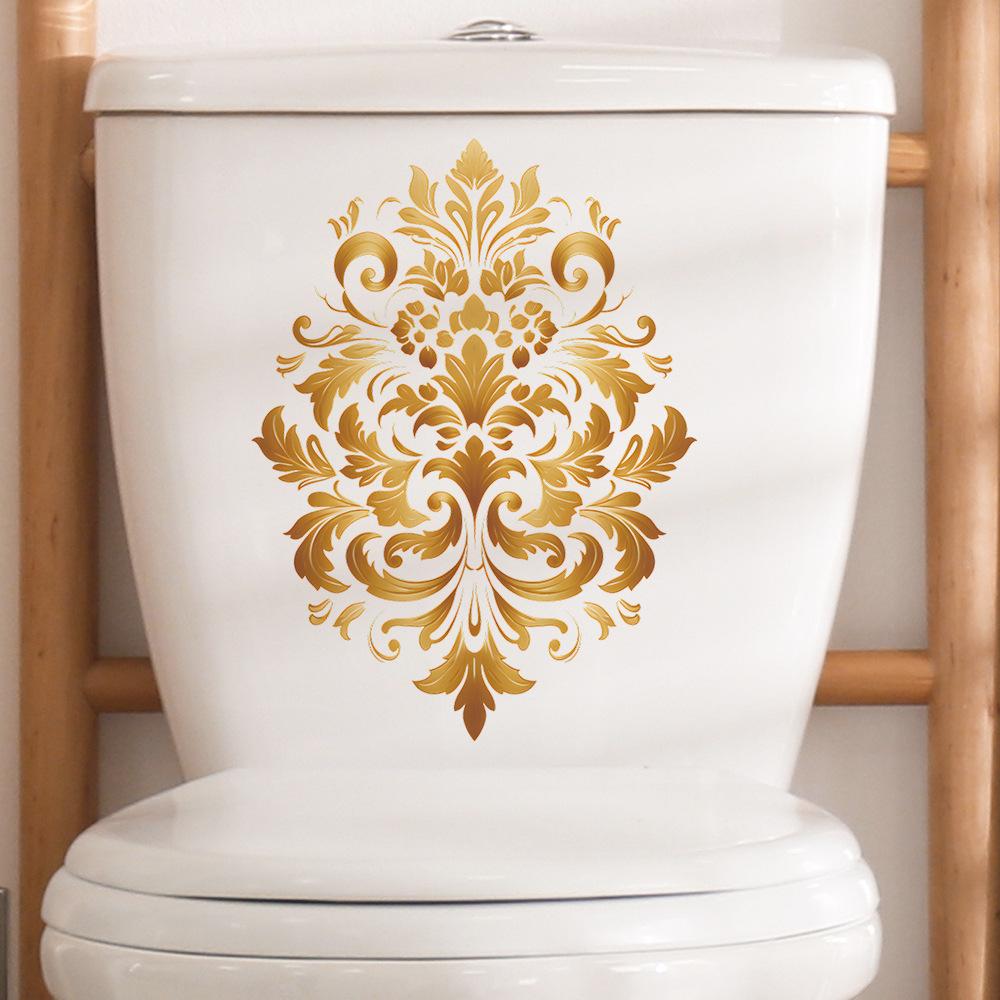 Узорчатый унитаз с ванной комнатой, украшение ванной комнаты, настенная наклейка
